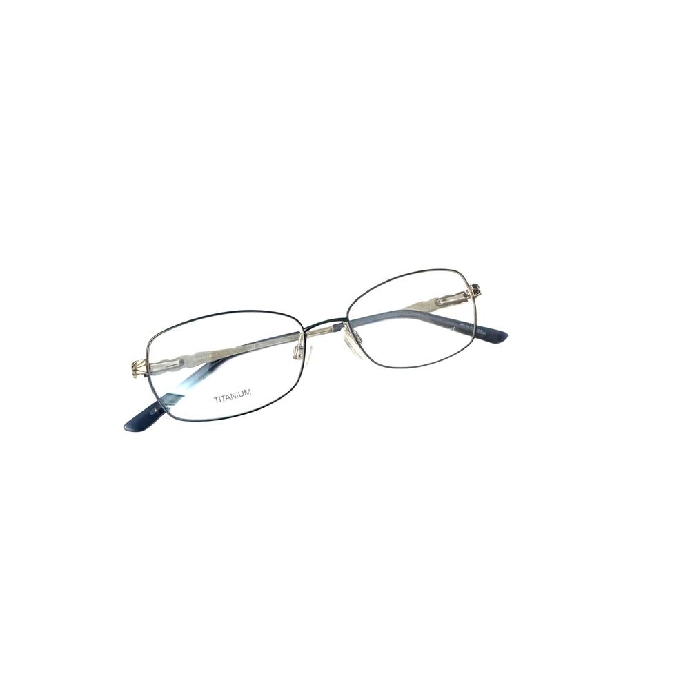 NEW Charmant Fairycore rectangle silver Pure Titanium TI29209 Eyeglasses